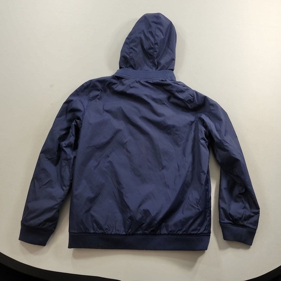 Tommy Hilfiger Reversible Varsity Jacket Mens Small Hooded Navy Blue RARE PRINT - Picture 3 of 12